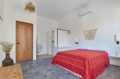 Cama o camas de una habitación en Casa Ohma La Punta