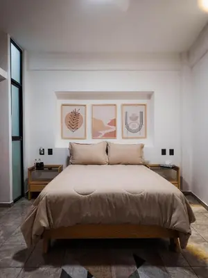 Cama o camas de una habitación en Hotel Casa Domínguez