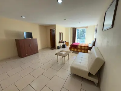 Una televisión o centro de entretenimiento en Hotel Ciprés Puebla