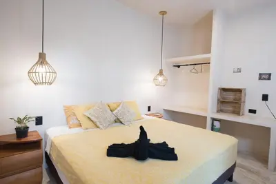 Cama o camas de una habitación en Casa Miztli