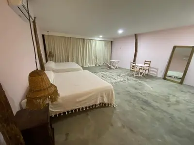 Cama o camas de una habitación en Cabañas y Restaurante La Luna