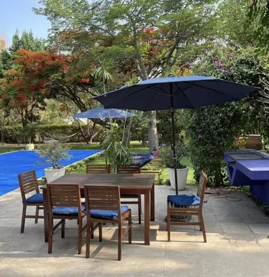 Jardín al aire libre en Casa María de mi Corazón