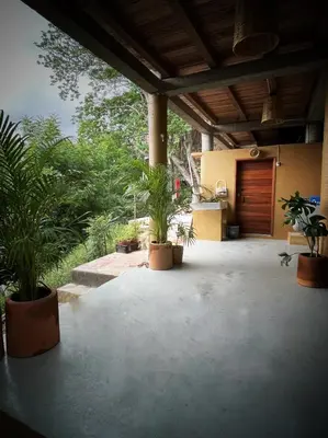 Jardín al aire libre en Cabañas Uma 2