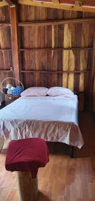 Cama o camas de una habitación en Cabaña la ira