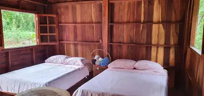 Cama o camas de una habitación en Cabaña la ira