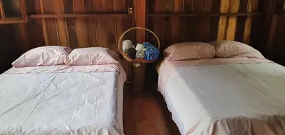 Cama o camas de una habitación en Cabaña la ira