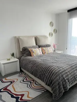 Cama o camas de una habitación en Bello Penthouse con Alberca
