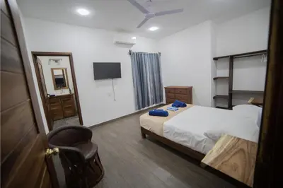 Cama o camas de una habitación en ZAPATA Casa Vista al Mar