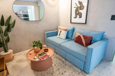 Zona de estar de Charming Cozy Apartment in the Heart of Coyoacán