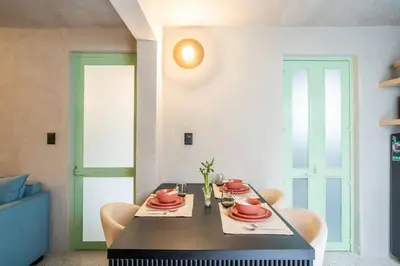 Zona de estar de Charming Cozy Apartment in the Heart of Coyoacán