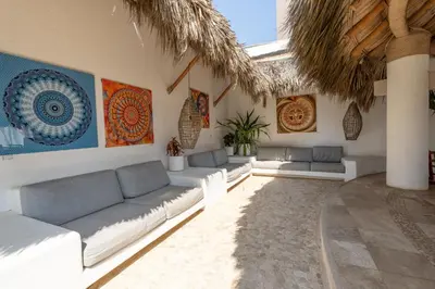 Zona de estar de Punta Arena - Beach - Pool - WiFi - Jacuzzi