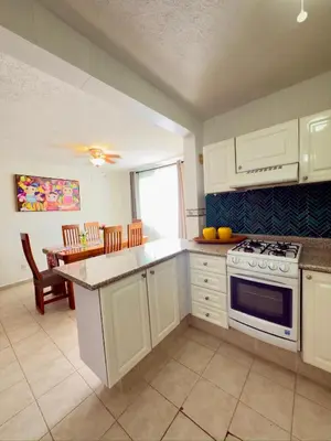 Una cocina o zona de cocina en Departamento frente a playa bonfil