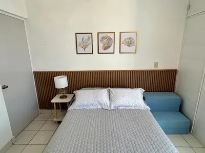 Cama o camas de una habitación en Departamento cerca de playa Papagayo
