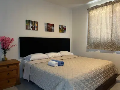 Cama o camas de una habitación en Descanso ideal, Sobre carretera a Puerto, Muy cerca del aeropuerto