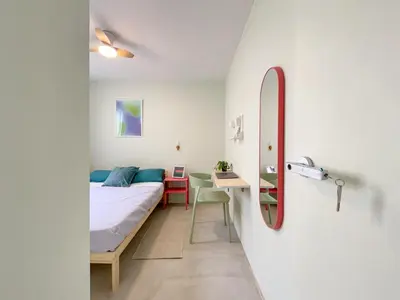 Cama o camas de una habitación en Great apartment for long stays