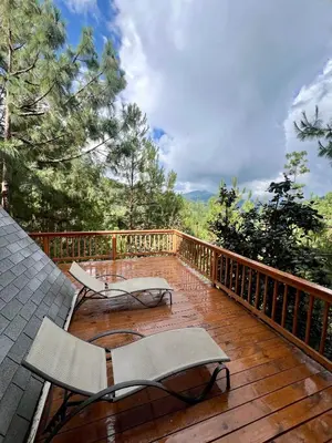 Un balcón o terraza de Nido de Madera