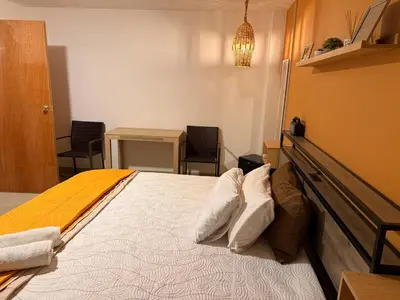 Cama o camas de una habitación en Loft perfecto para foro sol aeropuerto GNP