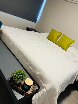 Cama o camas de una habitación en Depa Equipado Zona de Estadios & Restaurantes