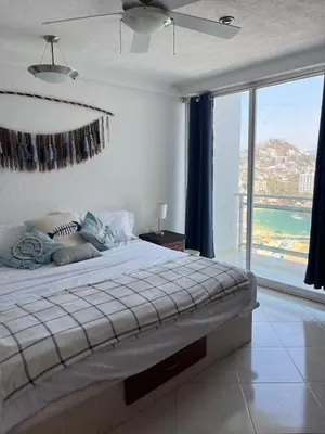 Cama o camas de una habitación en apartment with sea and Island views