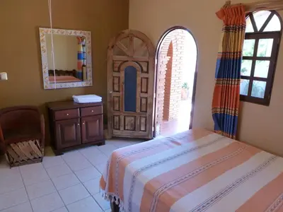 Cama o camas de una habitación en La Cupula B&B Teotitlan
