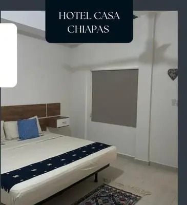 Cama o camas de una habitación en Hotel Casa Chiapas