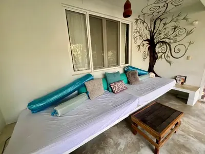 Cama o camas de una habitación en Casa Pauline Beach house habitaciones con acceso directo a playa y alberca
