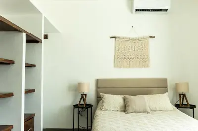 Cama o camas de una habitación en Casa Eva -Ocean View Rooftop, Pool - La Punta