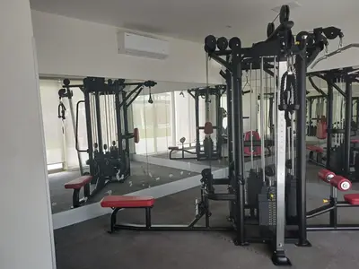 Gimnasio o instalaciones de fitness de Excellent apartment 100 meters from the beach!
