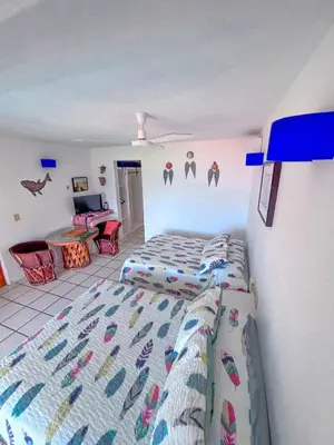 Cama o camas de una habitación en Villa Ballam 3, Balcones, bahías de Huatulco, Oax