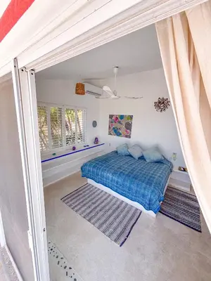 Cama o camas de una habitación en Villa Ballam 3, Balcones, bahías de Huatulco, Oax