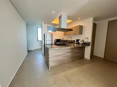 Una cocina o zona de cocina en Depto en la playa con toboganes, juegos y restaurantes