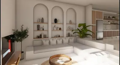 Zona de estar de One room Villa - Le petit palace