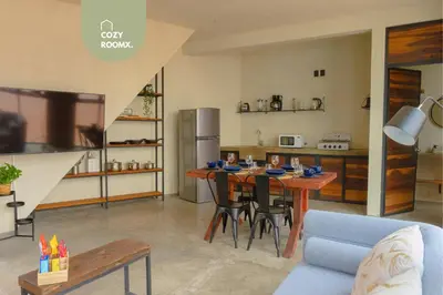 Zona de estar de Estancia intima con terraza en Oaxaca Pet Friendly