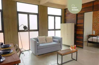 Zona de estar de Estancia intima con terraza en Oaxaca Pet Friendly