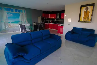 Zona de estar de Hotel Mi Bendición