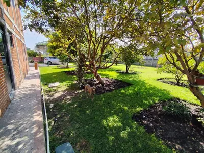 Jardín al aire libre en Casa de campo con alberca