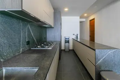 Una cocina o zona de cocina en Ocean Front, Balcon al Mar y Playa