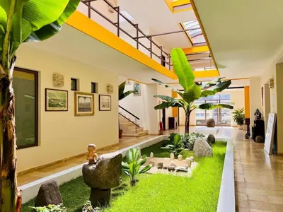 Jardín al aire libre en Posada Doña Angela