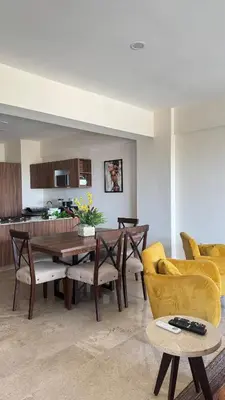 Una cocina o zona de cocina en Apartamento con vista al mar y río, albercas, gym, facturamos