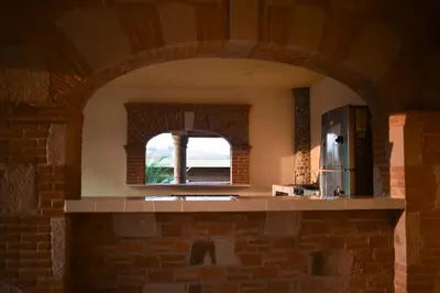 Una cocina o zona de cocina en Escápate a una quinta con alberca, asador y diversión en familia