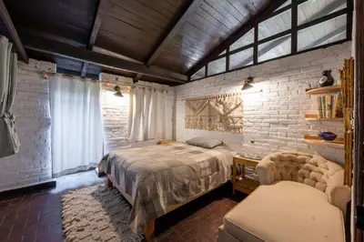 Cama o camas de una habitación en Oyameles Centro de Experiencias