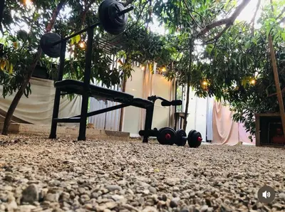 Jardín al aire libre en Mahue Rooms and Camping