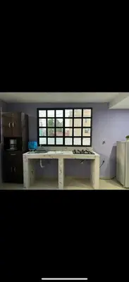 Una cocina o zona de cocina en Cómodo depto cerca del AICM