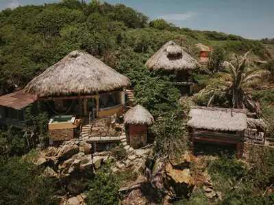 Plano de Oceanfront cabin in Playa Mermejita Mazunte