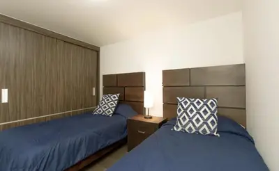 Cama o camas de una habitación en Incredible Apartment with great location in CDMX
