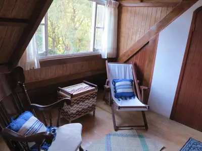 Zona de estar de Habitación doble con baño y vista a la montaña