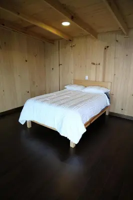 Cama o camas de una habitación en Cabaña Casa de Roberto