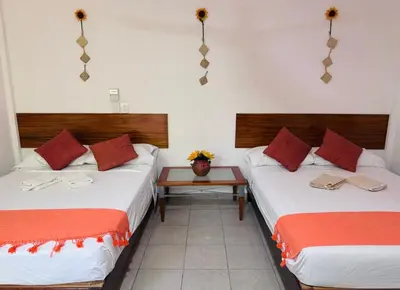 Cama o camas de una habitación en Casa Icaco