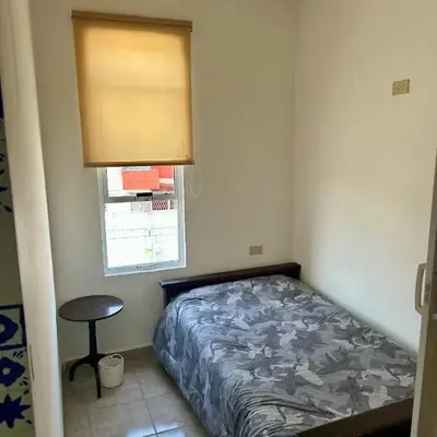 Room in modern apartment with garden