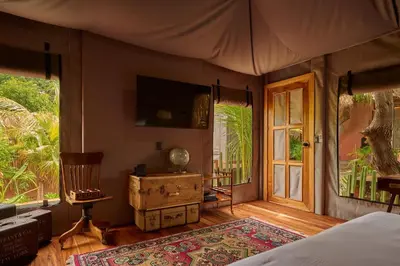 Cama o camas de una habitación en Punta Mozambique - Glamping de lujo con AC
